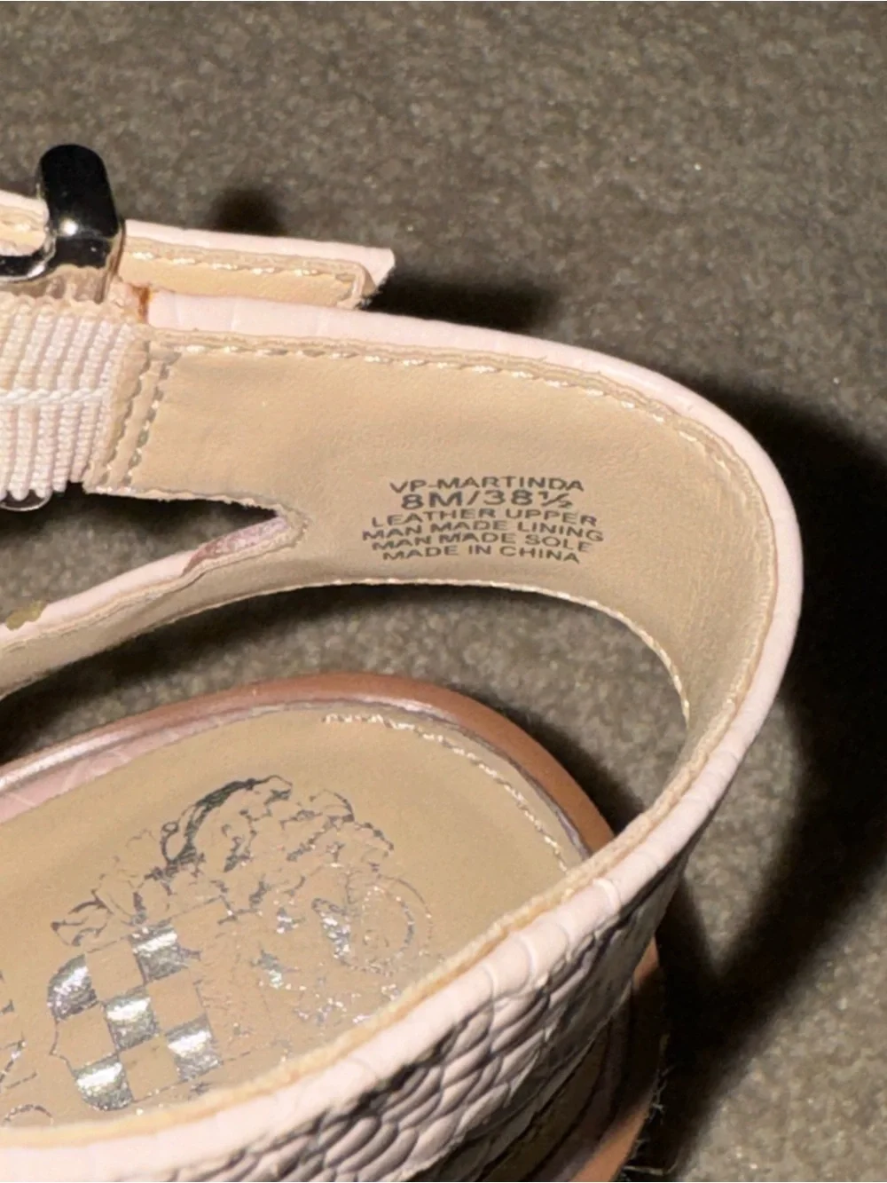 Vince Camuto Pink Croc-Embossed Wedge Sandals - Picture 5 of 5